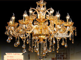 Foto van Lampen verlichting new free shipping big lustres chandelier 100 k9 crystal luxury large home decorat