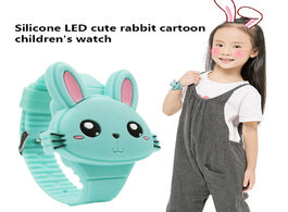 Foto van Horloge 1 pcs kids led electronic watch silicone band cartoon rabbit flip case wrist lovely gift tt 