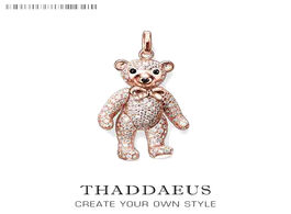 Foto van Sieraden pendant rose gold teddy bear 2018 fashion 925 sterling silver jewelry europe bijoux accesso