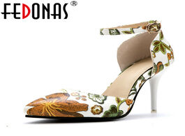 Foto van Schoenen fedonas fashion elegant pointed toe super woman pumps 2021 new summer party shoes sexy vint
