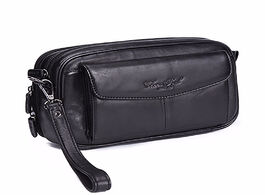 Foto van Tassen high quality genuine natural leather hand bag men casual long wallet purse 6.4 inch mobile ce