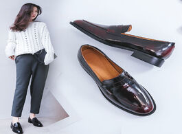 Foto van Schoenen vngull real leather shoes british style brock small loafers lazy casual simple college
