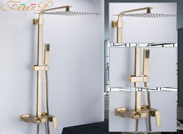 Foto van Woning en bouw faop shower system gold bathroom sets brass waterfall heads faucet for mixer luxury r