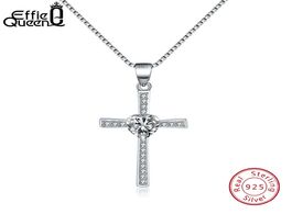 Foto van Sieraden effie queen genuine 925 sterling silver necklaces 6 colors heart zircon cross pendant neckl