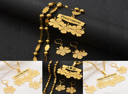 Foto van Sieraden anniyo customize name necklace and earrings micronesia guam hawaiian flower jewelry sets fo