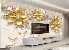 Foto van Woning en bouw custom any size wall covering luxury european jewelry flower mural waterproof cloth l
