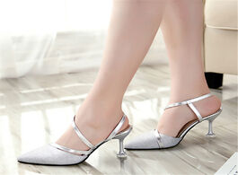 Foto van Schoenen 2020 summer heel high heels sandals lady pumps classics slip on shoes sexy women party gold