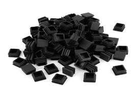Foto van Meubels 100pcs plastic square tube inserts end blanking caps 20mm x black