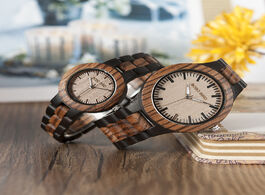 Foto van Horloge bobo bird wood watch men women quartz wristwatches zebra craft top brand kol saati in wooden