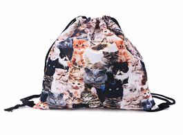 Foto van Tassen 3d print drawstring backpack cute cats cinch sack rucksack shoulder bags gym bag