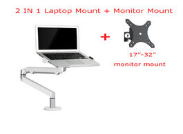Foto van Computer oz 1s aluminum 2 in 1 mount 12 17 inch laptop holder 32 monitor gas strut arm desktop suppo