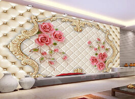 Foto van Woning en bouw custom 3d mural wallpaper three dimensional rose soft bag art living room bedroom tv 