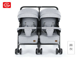 Foto van Baby peuter benodigdheden twins stroller sitting and lying portable carriage folding second child ar