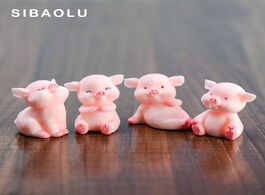 Foto van Huis inrichting artificial pig piggy figurine animal model home decor miniature fairy garden house c