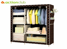 Foto van Meubels actionclub simple fashion wardrobe diy non woven fold portable storage cabinet multifunction