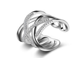 Foto van Sieraden xiyanike korean style 925 sterling silver opening rings multi layer jewelry mosaic zircon f