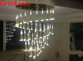Foto van Lampen verlichting europea long staircase pendant lighting aluminum spiral led lustre lamp hanglamp 