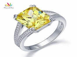 Foto van Sieraden peacock star solid 925 sterling silver luxury ring anniversary 6 carat yellow canary create