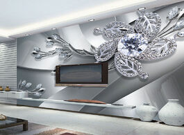 Foto van Woning en bouw high quality custom wall cloth painting modern creative art 3d diamond flower pattern