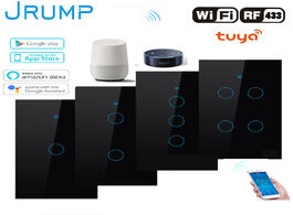 Foto van Elektrisch installatiemateriaal jrump wifi smart touch switch voice control light with wireless remo