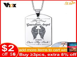 Foto van Sieraden vnox dad is my guardian angel stainless steel pendant necklaces customize free engrave name