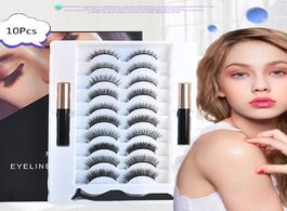 Foto van Schoonheid gezondheid 3d magnetic eyelashes eyeliner liquid tweezer set reusable extension makeup to