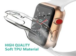 Foto van Horloge full case for apple watch 6 5 4 3 2 protective tpu clear ultra thin iwatch series 38mm 42mm 