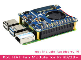 Foto van Computer raspberry pi 4 power over ethernet hat b 802.3af poe network with cooling fan temperature o