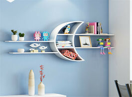 Foto van Huis inrichting hht creative moon wall mounted rack wooden board storage shelf living room children 