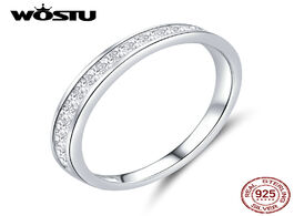 Foto van Sieraden wostu sparkling zircon ring 100 925 sterling silver wedding engagement rings for women fash