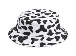 Foto van Baby peuter benodigdheden 2020 new fashion hat black white cow print bucket reversible fisherman cap
