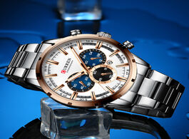 Foto van Horloge curren luxury new mens stainless steel band wristwatches for men casual fashion quartz clock