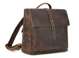 Foto van Tassen maheu dropshipping leather backpack vintage bagpacks for men male travel bag crazy horse s ba