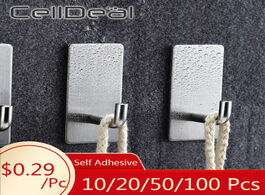 Foto van Huis inrichting 20 50 100pcs stainless steel wall hook self adhesive sticky kitchen bathroom key bag