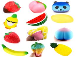 Foto van Speelgoed colorful various fruits squishy toys soft presser jouet anti stress cute squash slow risin