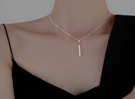 Foto van Sieraden fashion new jewelry 925 sterling silver aaa zircon strip shape pendant necklaces one word d