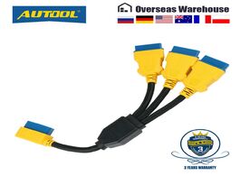 Foto van Auto motor accessoires autool 35cm obd2 splitter cable extend cables 1 to 3 converter adapter 16pin 