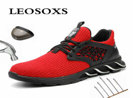 Foto van Schoenen leoxose 2020 men s outdoor mesh light breathable safety sneakers grid puncture proof boots 