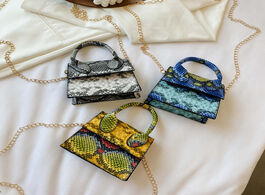 Foto van Tassen fashion snake skin women shoulder handbag totes pu mini chain crossbody bags popular simple f