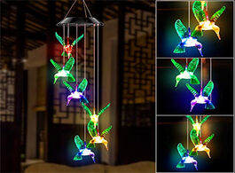 Lampen verlichting color changing solar power wind chime crystal ball hummingbird butterfly waterpro