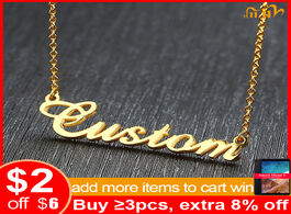 Foto van Sieraden vnox name necklace personalized font plate pendant women jewelry 14 to 22 chain