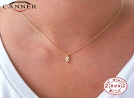 Foto van Sieraden canner ins style lightning zircon real 925 sterling silver necklace for women gold color cl