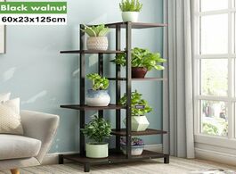 Foto van Meubels 5 tiers iron wooden bookshelf plant rack 60x23x125cm display shelf home indoor outdoor yard 