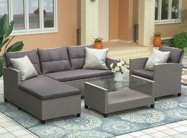 Foto van Meubels living room outdoor patio furniture sets 4 piece conversation set wicker ratten sectional so