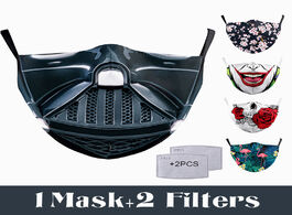 Foto van Beveiliging en bescherming adult big mouth 3d printed fabric face masks skull reusable protection an
