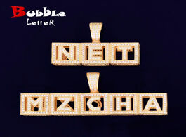 Foto van Sieraden custom name number square letter pendant necklace chani gold color cubic zircon men women h