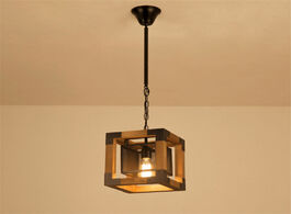 Foto van Lampen verlichting retro industrial wood chandelier restaurant coffee shop bar dining room pendant l