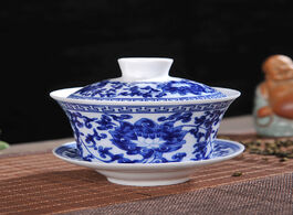 Foto van Huis inrichting 230 330ml jingdezhen ceramics blue and white tea bowl sancai large gaiwan set eight 