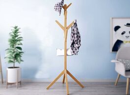 Foto van Meubels solid wood hanger floor standing coat racks 8 hooks home furniture storage clothes hanging w