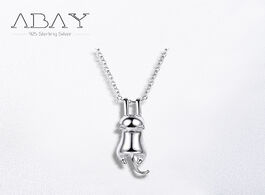Foto van Sieraden 925 sterling silver chain kitten necklace women s pendant short clavicle simple sweet and l